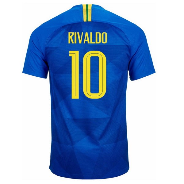 Camiseta Brasil 2ª Rivaldo 2018 Azul